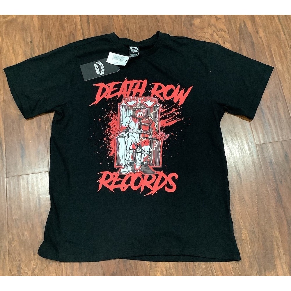 DEATH ROW RECORDS Shirt ADULT Large BLACK RAP Hip Hop Suge Knight DRE Snoop NWT